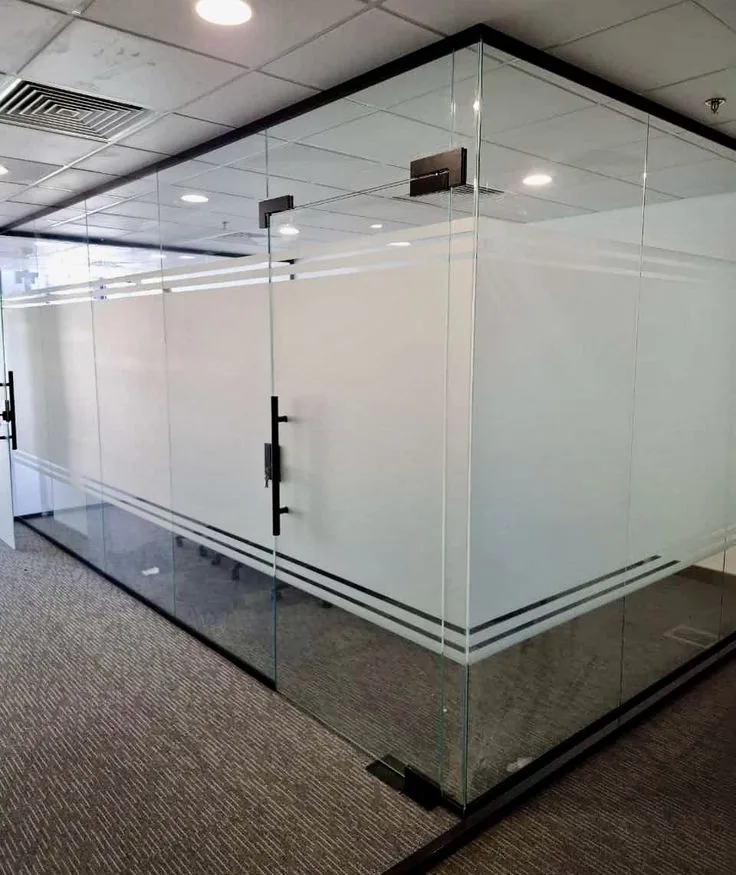 Frosted glass window partition